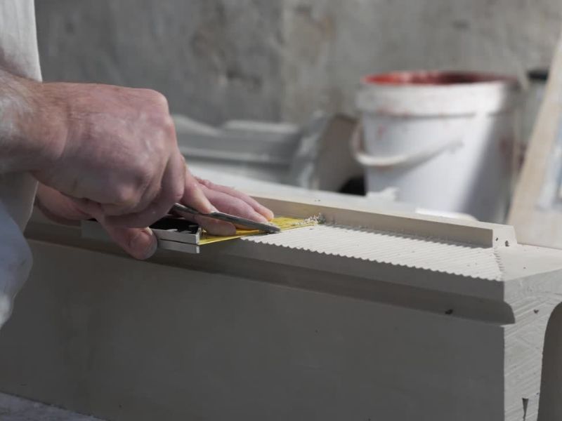 osoba pravi šank od gipsa