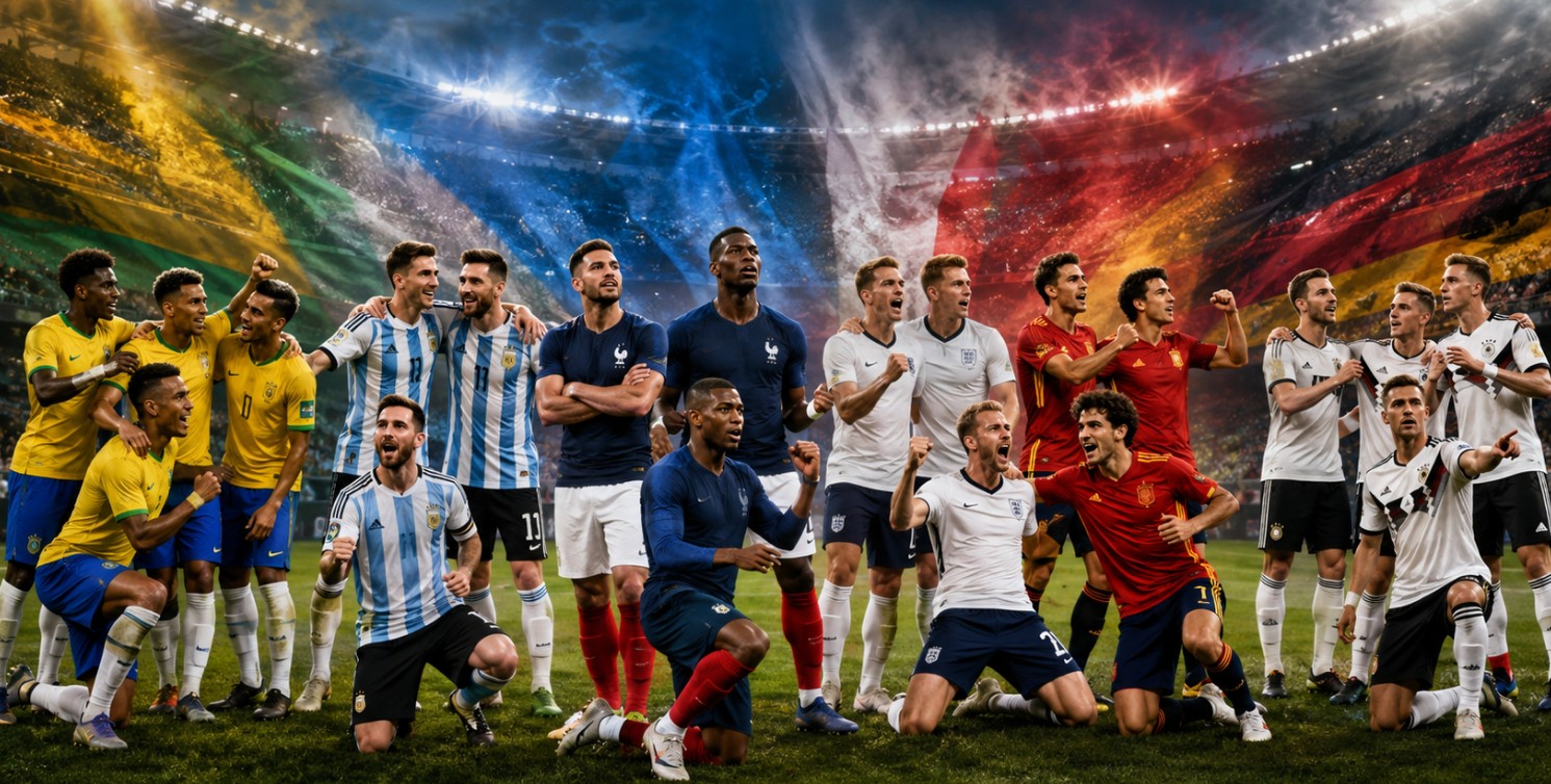 Fudbalske reprezentacije Brazila, Argentine, Francuske, Engleske, Španije i Nemačke