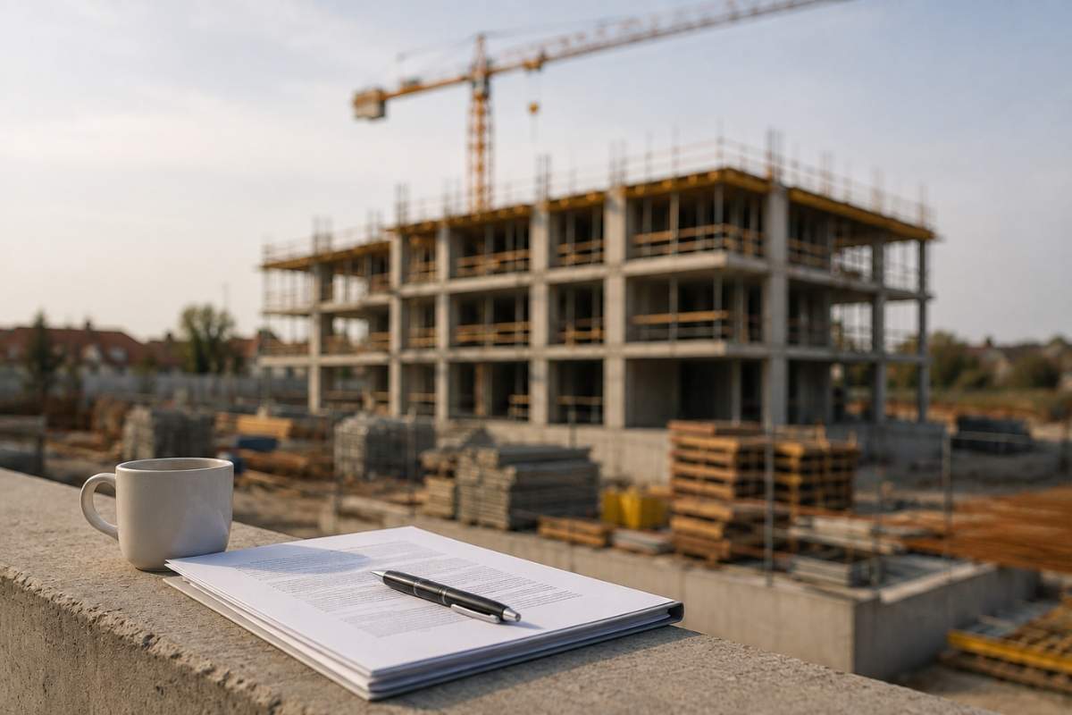 Kašnjenje završetka radova na stambenoj novogradnji uz građevinsku dokumentaciju na gradilištu.